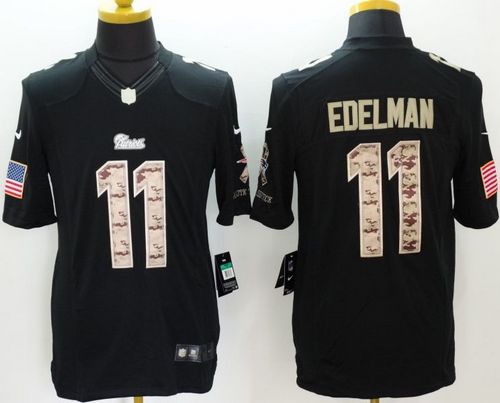 Nike Patriots #11 Julian Edelman Black Men's Stitched NFL Limited Salute to Service Jersey