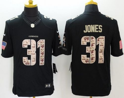 Nike Cowboys #31 Byron Jones Black Men's Stitched NFL Limited Salute to Service Jersey