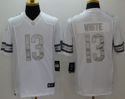 Nike Bears #13 Kevin White White Men's Stitched NFL Limited Platinum Jersey