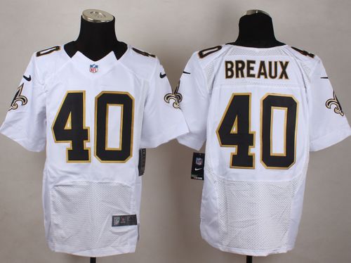 Nike Saints #40 Delvin Breaux White Men's Stitched NFL Elite Jersey