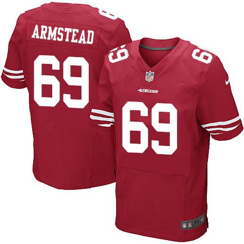 Nike 49ers #69 Arik Armstead Red Team Color Men's Stitched NFL Elite Jersey