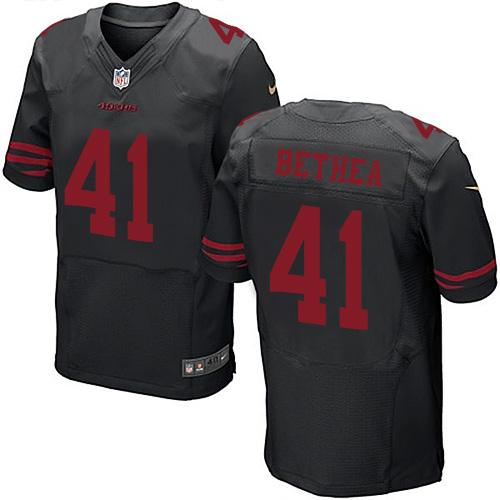 Nike 49ers #41 Antoine Bethea Black Alternate Men's Stitched NFL Elite Jersey