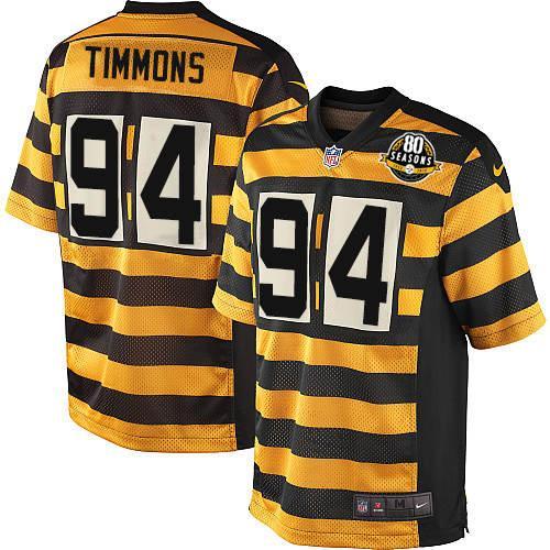 Youth Nike Steelers #94 Lawrence Timmons Black Yellow Alternate Stitched NFL Jersey