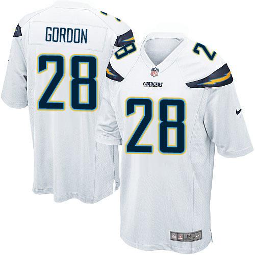 Youth Nike Chargers #28 Melvin Gordon White Stitched NFL Jersey