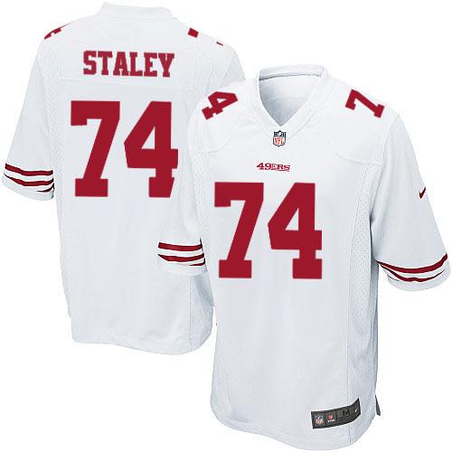 Youth Nike 49ers #74 Joe Staley White Stitched NFL Jersey