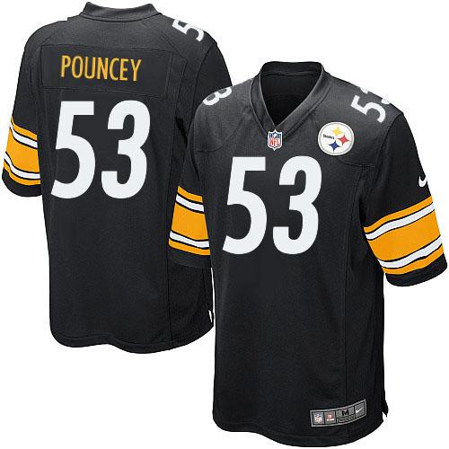 Youth Nike Steelers #53 Maurkice Pouncey Black Team Color Stitched NFL Jersey