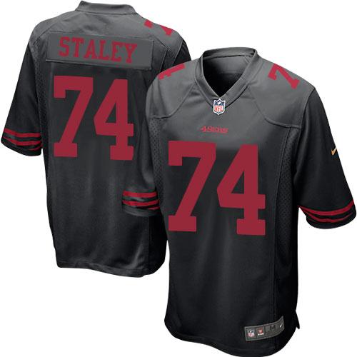 Youth Nike 49ers #74 Joe Staley Black Alternate Stitched NFL Jersey