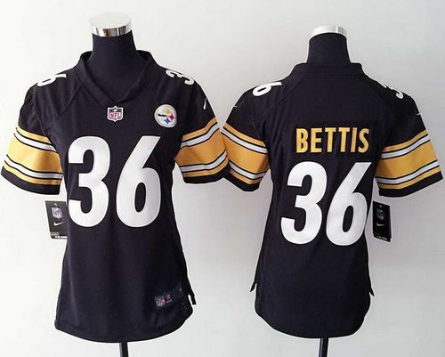 Women's Nike Steelers #36 Jerome Bettis Black Team Color Stitched NFL Jersey