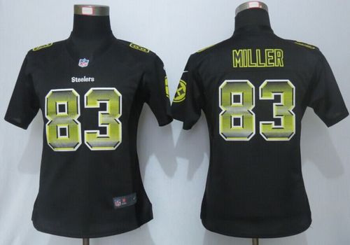 Women's Nike Steelers #83 Heath Miller Black Team Color Stitched NFL Strobe Jersey
