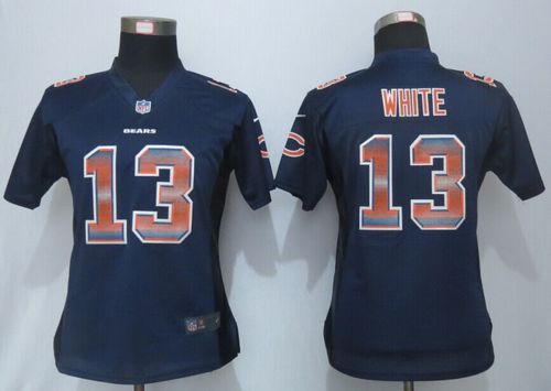 Women's Nike Bears #13 Kevin White Navy Blue Team Color Stitched NFL Strobe Jersey