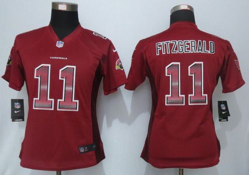 Women's Nike Cardinals #11 Larry Fitzgerald Red Team Color Stitched NFL Strobe Jersey