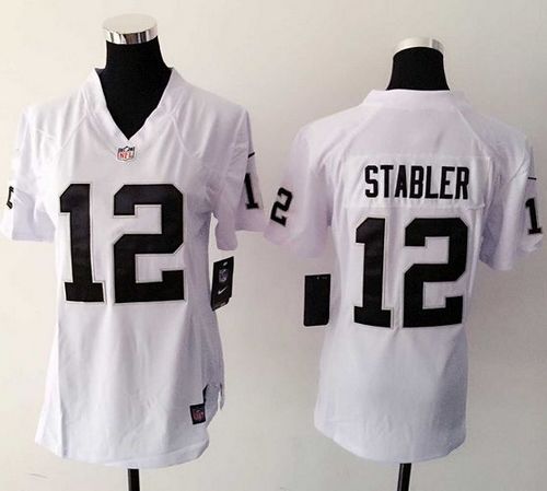 Women's Nike Raiders #12 Kenny Stabler White Stitched NFL Jersey