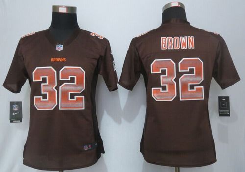 Women's Nike Browns #32 Jim Brown Brown Team Color Stitched NFL Strobe Jersey