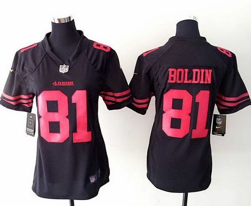 Women's Nike 49ers #81 Anquan Boldin Black Alternate Stitched NFL Jersey