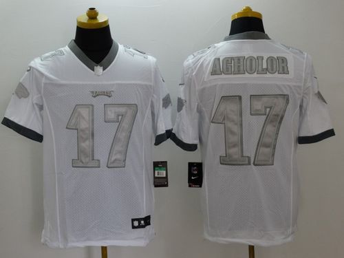 Nike Eagles #17 Nelson Agholor White Men's Stitched NFL Limited Platinum Jersey