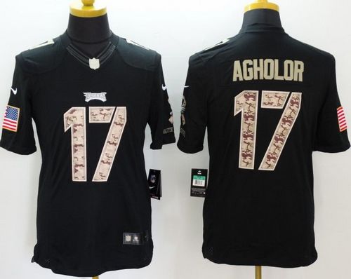 Nike Eagles #17 Nelson Agholor Black Men's Stitched NFL Limited Salute to Service Jersey