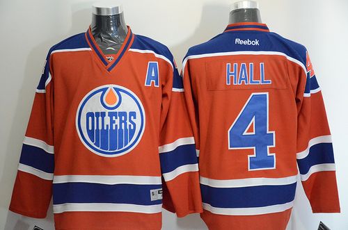 Oilers #4 Taylor Hall Orange Stitched NHL Jersey Oilers #4 Taylor Hall Orange Stitched NHL Jersey
