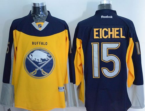 Sabres #15 Jack Eichel Yellow Navy Blue Alternate Stitched NHL Jersey