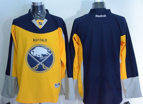 Sabres Blank Yellow Navy Blue Alternate Stitched NHL Jersey