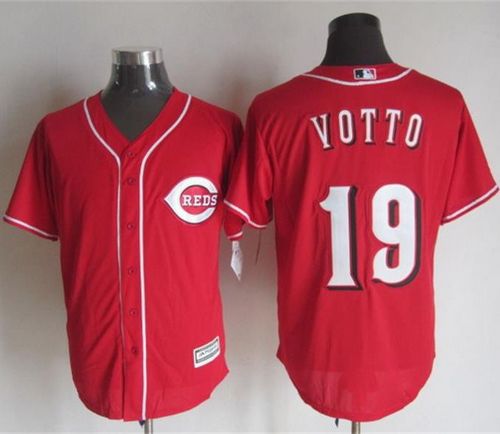 Reds #19 Joey Votto Red New Cool Base Stitched Baseball Jersey