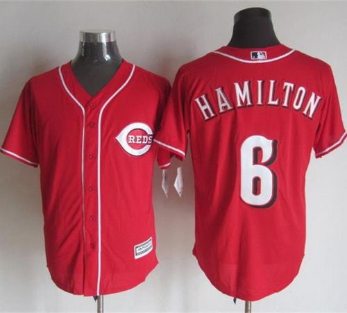 Reds #6 Billy Hamilton Red New Cool Base Stitched Baseball Jersey