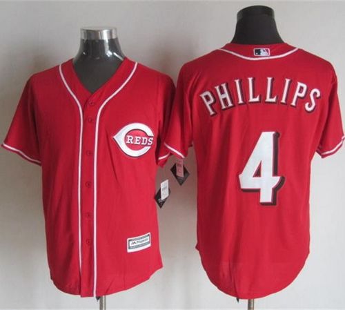 Reds #4 Brandon Phillips Red New Cool Base Stitched Baseball Jersey