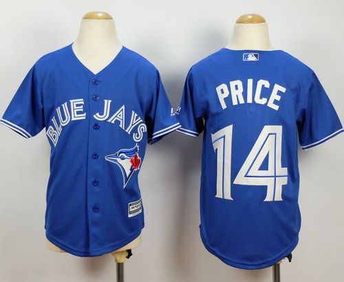 Youth Blue Jays #14 David Price Blue Cool Base Stitched Baseball Jersey