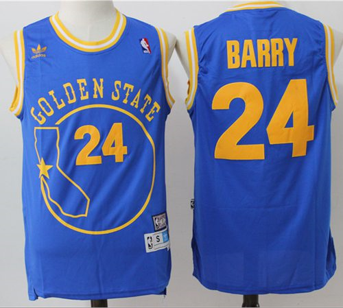 Golden State Warriors #24 Rick Barry Blue Throwback Golden State Stitched NBA Jersey