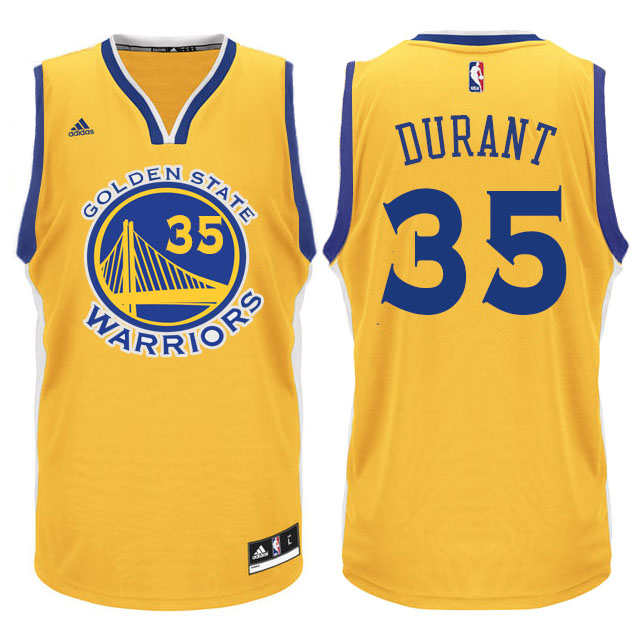 Golden State Warriors #35 Kevin Durant Gold New Swingman Jersey