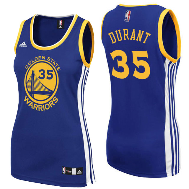 Golden State Warriors #35 Kevin Durant Women Road Blue Jersey