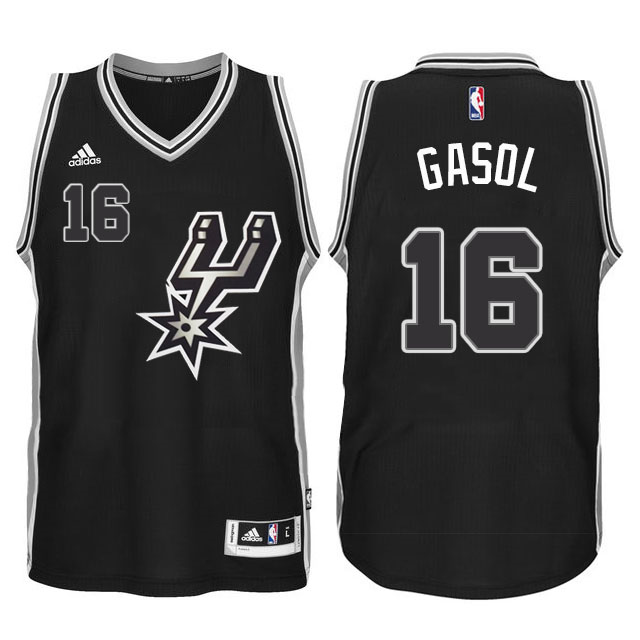 San Antonio Spurs #16 Pau Gasol New Swingman Black Signature Spur Jersey