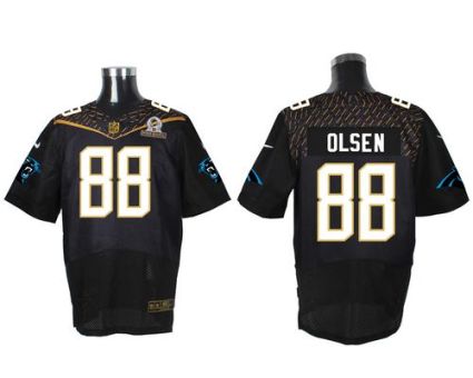 Nike Carolina Panthers #88 Greg Olsen Black 2016 Pro Bowl Men's Stitched NFL Elite Jersey