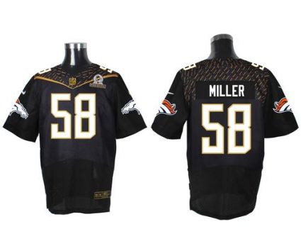 Nike Denver Broncos #58 Von Miller Black 2016 Pro Bowl Men's Stitched NFL Elite Jersey