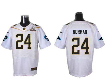 Nike Carolina Panthers #24 Josh Norman White 2016 Pro Bowl Men's Stitched NFL Elite Jersey