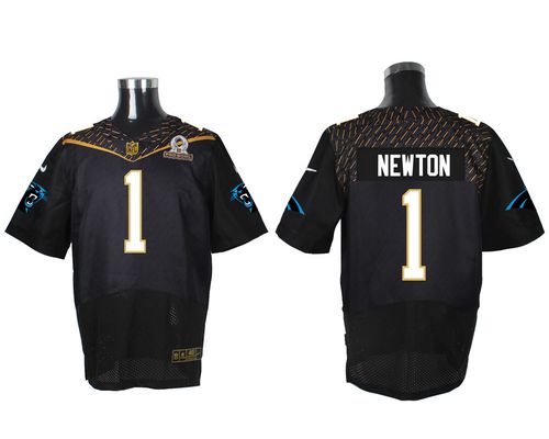 Nike Carolina Panthers #1 Cam Newton Black 2016 Pro Bowl Men's Stitched NFL Elite Jersey