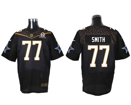 Nike Dallas Cowboys #77 Tyron Smith Black 2016 Pro Bowl Men's Stitched NFL Elite Jersey