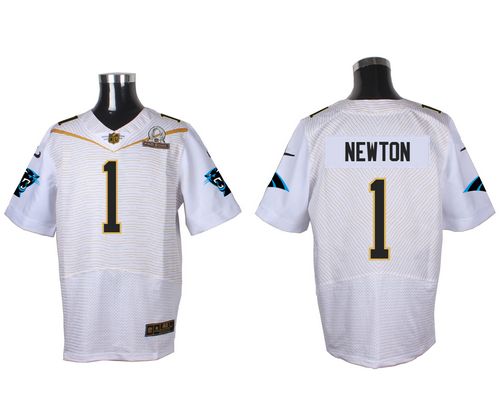 Nike Carolina Panthers #1 Cam Newton White 2016 Pro Bowl Men's Stitched NFL Elite Jersey