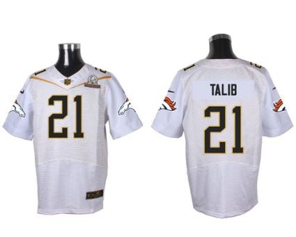 Nike Denver Broncos #21 Aqib Talib White 2016 Pro Bowl Men's Stitched NFL Elite Jersey