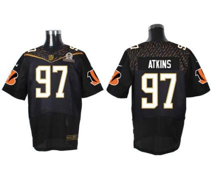 Nike Cincinnati Bengals #97 Geno Atkins Black 2016 Pro Bowl Men's Stitched NFL Elite Jersey