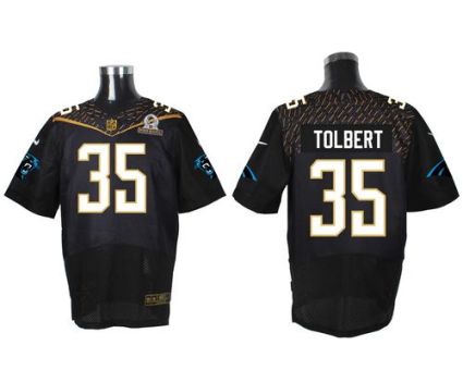 Nike Carolina Panthers #35 Mike Tolbert Black 2016 Pro Bowl Men's Stitched NFL Elite Jersey
