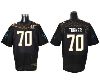 Nike Carolina Panthers #70 Trai Turner Black 2016 Pro Bowl Men's Stitched NFL Elite Jersey