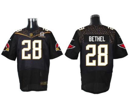 Nike Arizona Cardinals #28 Justin Bethel Black 2016 Pro Bowl Men's Stitched NFL Elite Jersey