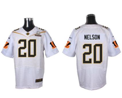 Nike Cincinnati Bengals #20 Reggie Nelson White 2016 Pro Bowl Men's Stitched NFL Elite Jersey