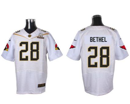Nike Arizona Cardinals #28 Justin Bethel White 2016 Pro Bowl Men's Stitched NFL Elite Jersey