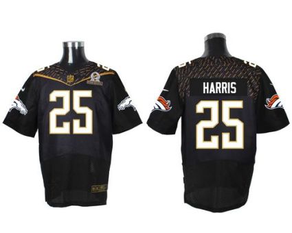 Nike Denver Broncos #25 Chris Harris Jr Black 2016 Pro Bowl Men's Stitched NFL Elite Jersey