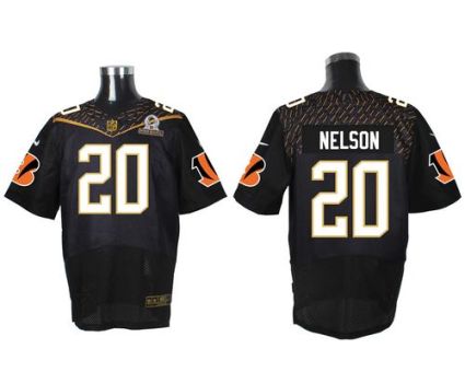 Nike Cincinnati Bengals #20 Reggie Nelson Black 2016 Pro Bowl Men's Stitched NFL Elite Jersey