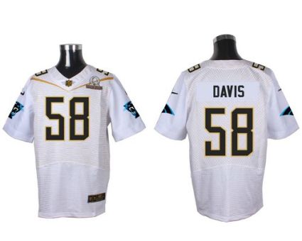Nike Carolina Panthers #58 Thomas Davis White 2016 Pro Bowl Men's Stitched NFL Elite Jersey