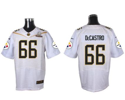 Nike Pittsburgh Steelers #66 David DeCastro White 2016 Pro Bowl Men's Stitched NFL Elite Jersey