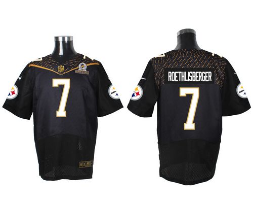 Nike Pittsburgh Steelers #7 Ben Roethlisberger Black 2016 Pro Bowl Men's Stitched NFL Elite Jersey