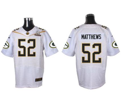 Nike Green Bay Packers #52 Clay Matthews White 2016 Pro Bowl Men's Stitched NFL Elite Jersey